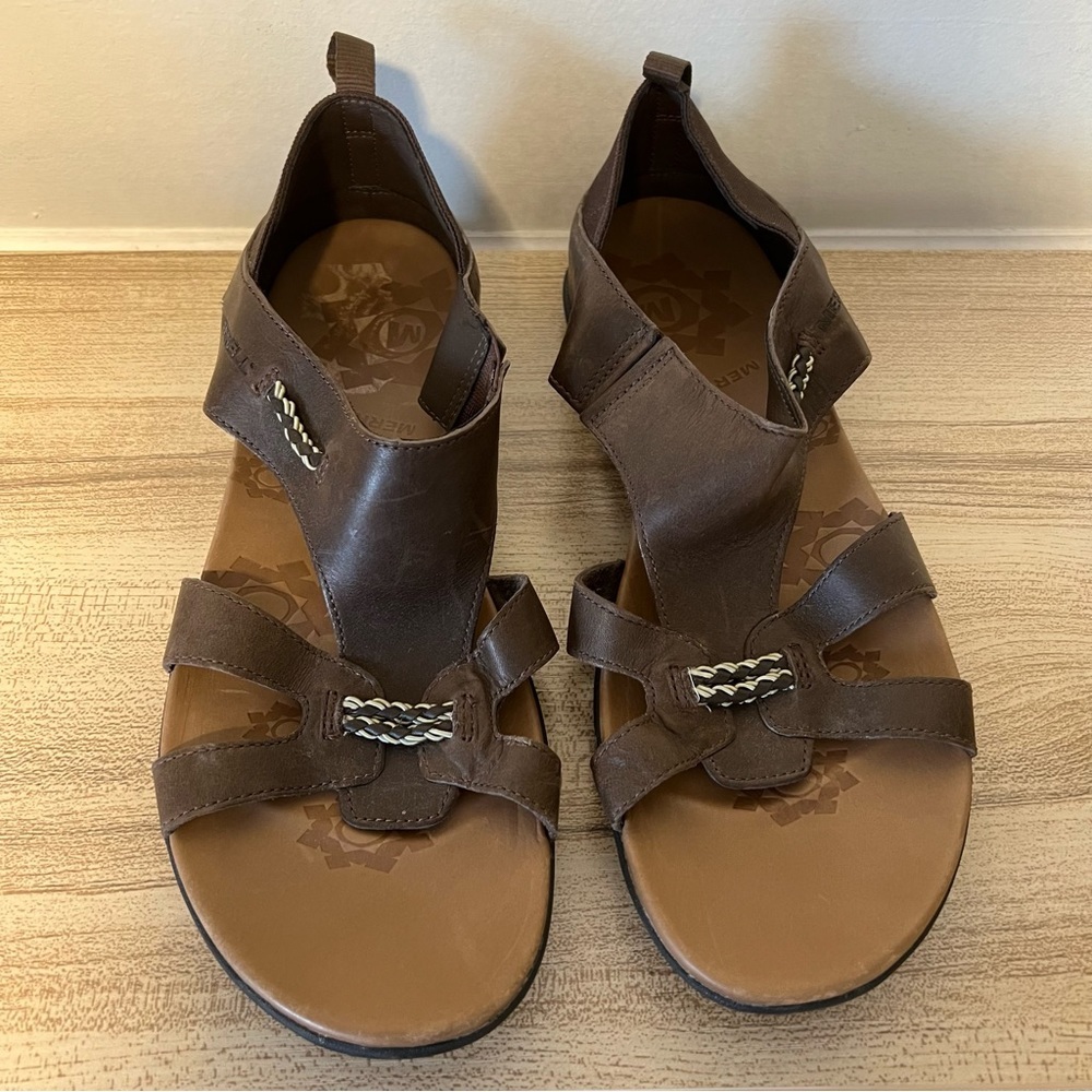 MERRELL Flaxen Espresso Sandals Brown Size 11
